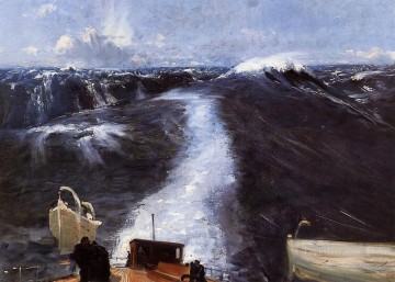  Tormenta Pintura - Tormenta del Atlántico John Singer Sargent